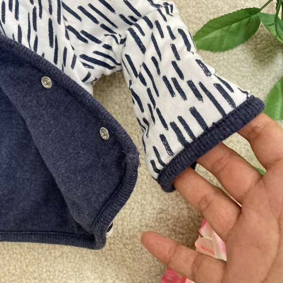 Preloved George Newborn Baby Reversible Navy and White Coat - Up to 4.5kg / 9lbs - Picture 11 of 17